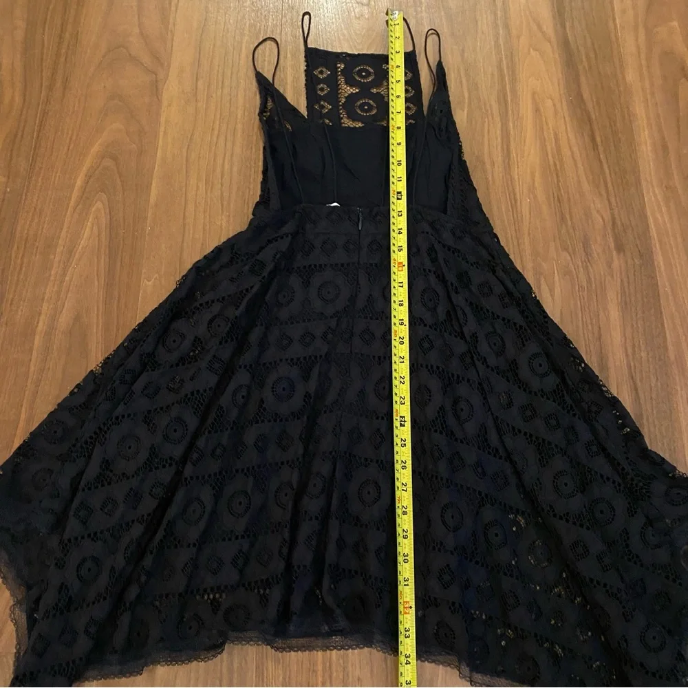 Free People Black Lace Crochet Boho Dress NWT Size 4 $128 - Picture 5 of 9